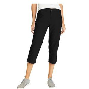 NWT Eddie Bauer Women's Tech Capri Nylon Outdoors Pants Black Size 16 $65 2HL49